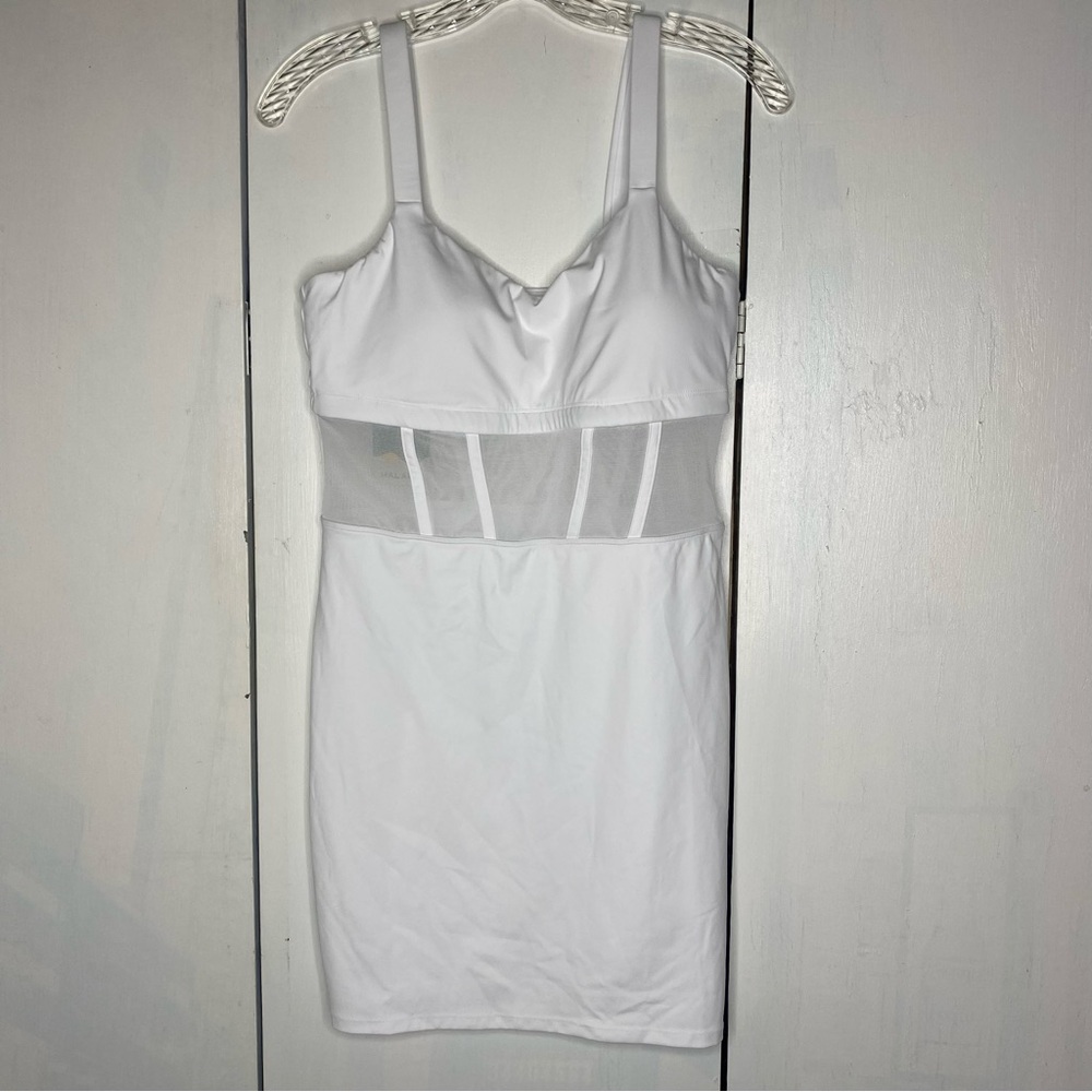 Halara Softlyzero™ Airy Contrast Mesh Corset Style Bodycon Casual Dress M NWT - Picture 3 of 7